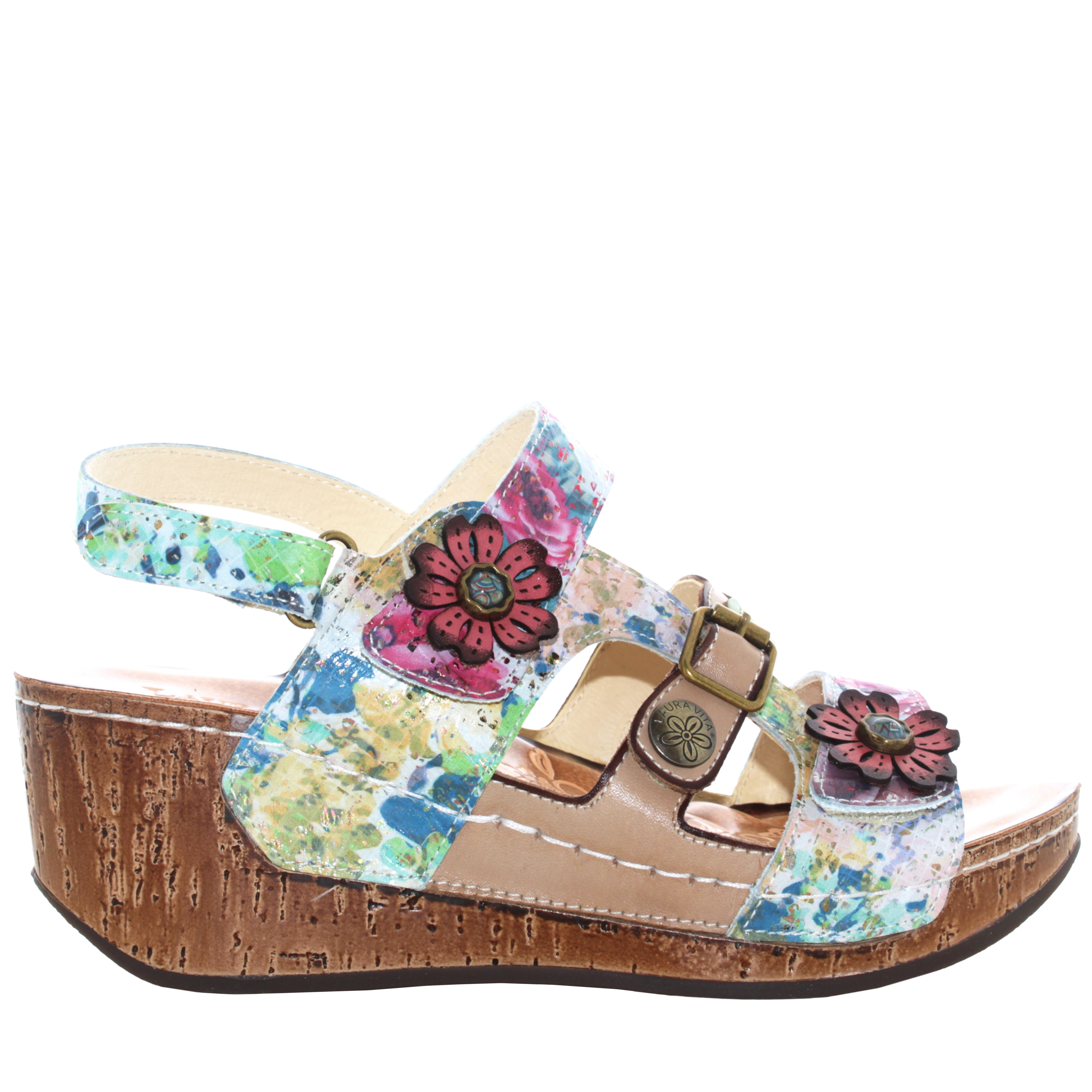 Laura Vita P25us women\'s wedge sandal DINO 30 BEIGE